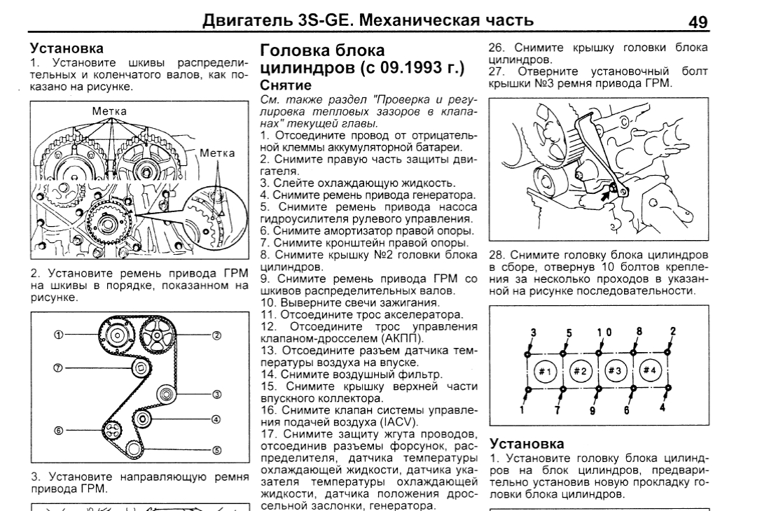 Замена ремня ГРМ на 4S-FE и 3S-FE (с фото) • www.vistaclub.ru