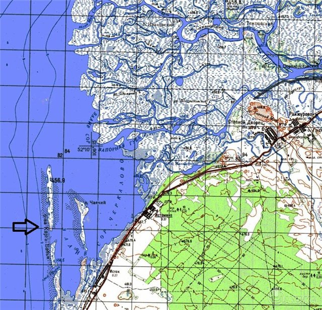 Подробная карта мотовского залива