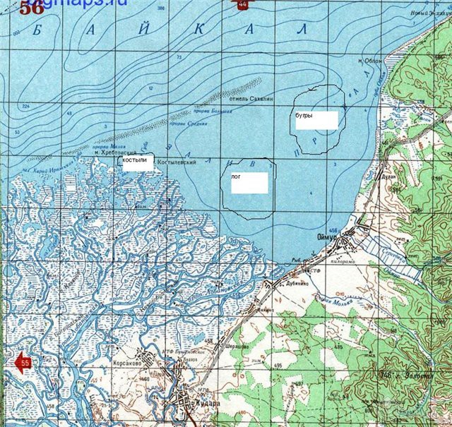 Карта дельты селенги