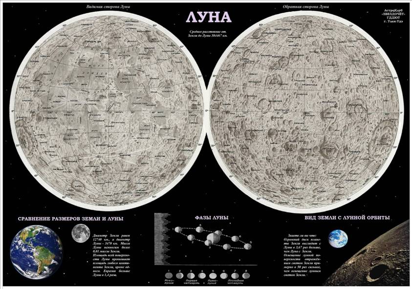 Карта луны и земли одинаковые