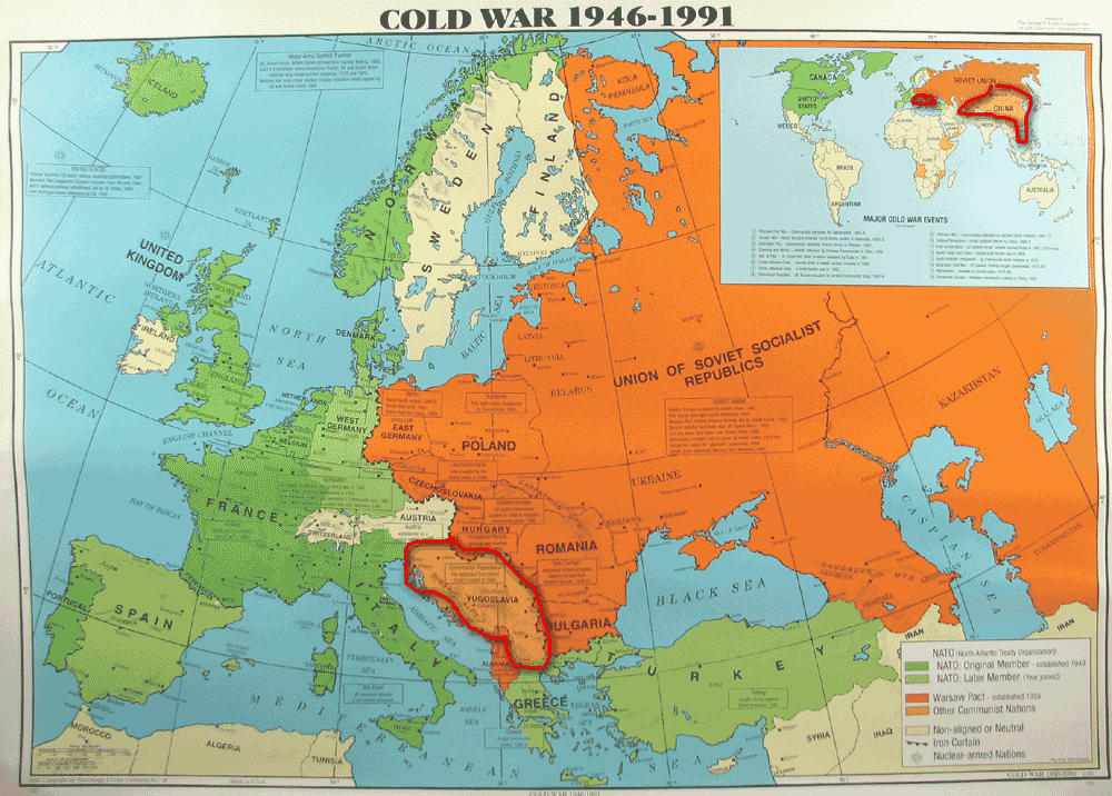 Карта европы 1991 года